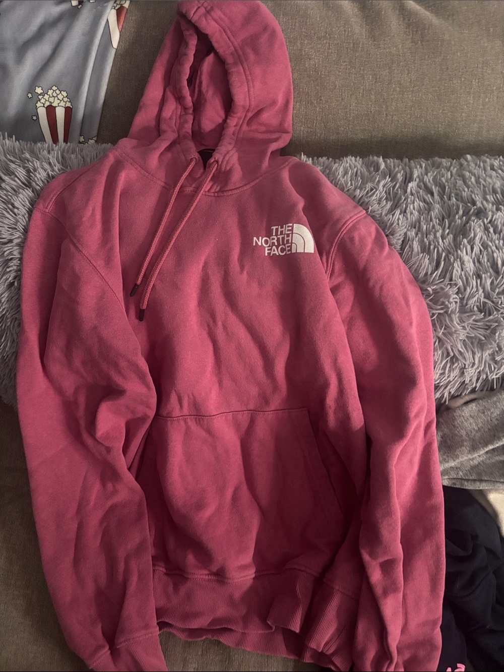 The North Face Men's Crewneck Hoodie in Bright Pink